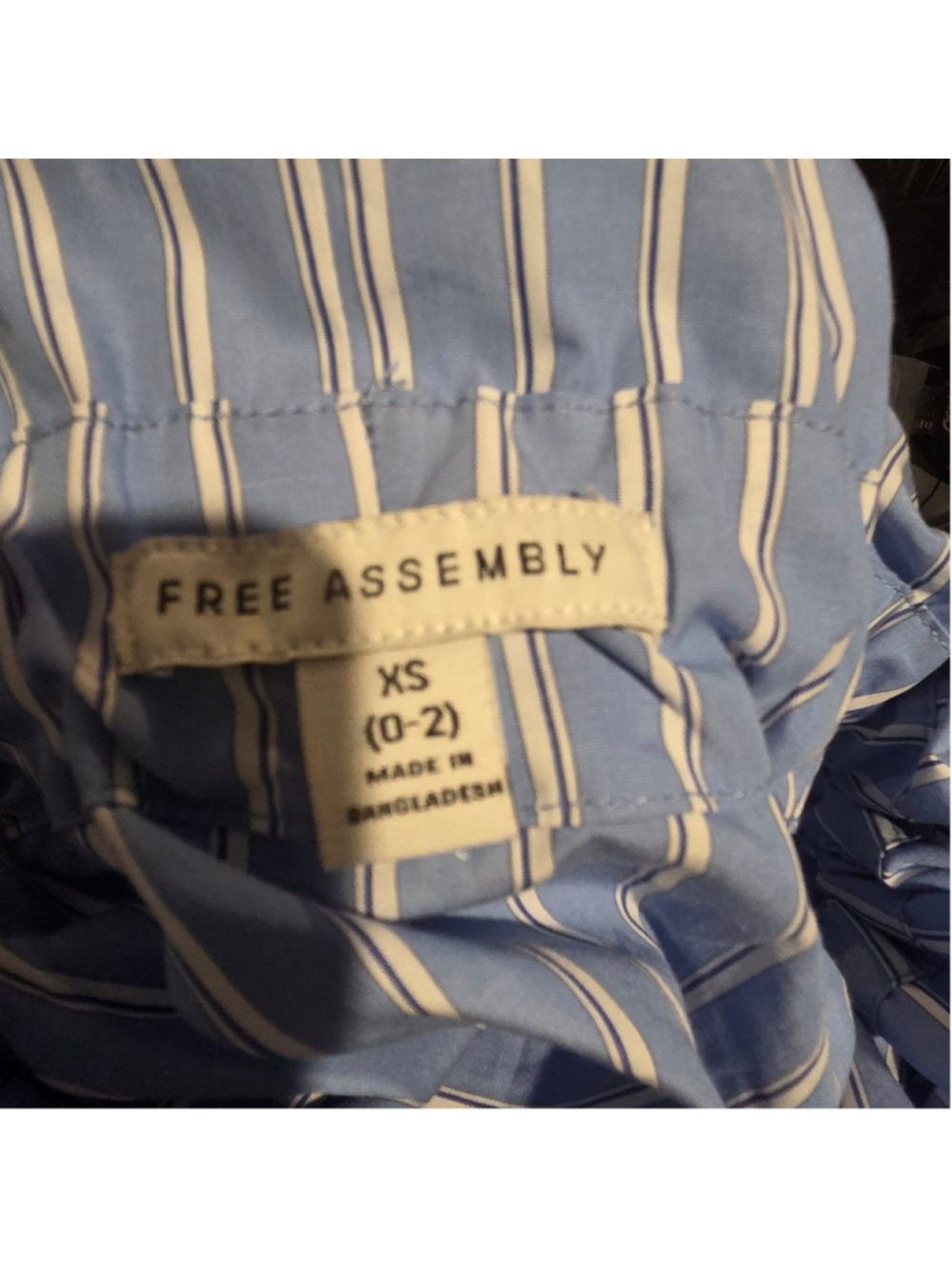 Free Assembly Striped Blouse, Size XS, Blue and White - Picture 5 of 7